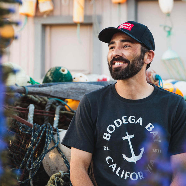 best local spots bodega bay california t-shirts apparel surf northern california travel agent local destination guide where to go sonoma county best seafood crab beach hiking surfing clothing made in california quality goods support small business